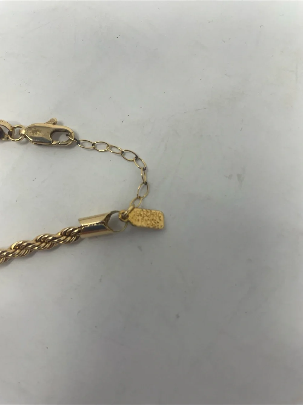 Electric Picks Gold Rope Chain Bracelet Brand New W/Tags